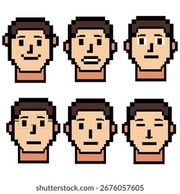 Cara humana en pixel art