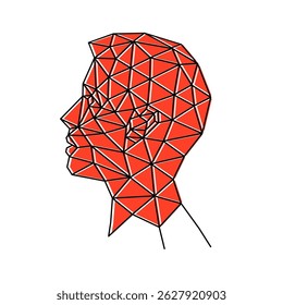 Human face from polygons vector illustration