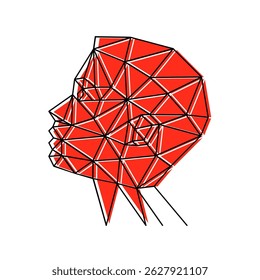 Human face from polygons vector illustration