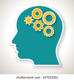 Human face with question mark. Vector illustration for your design.