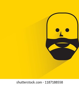 human face with shadow in yellow background