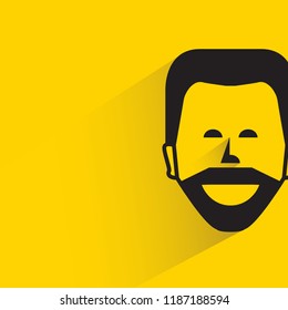 human face with shadow in yellow background