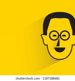 human face with shadow in yellow background