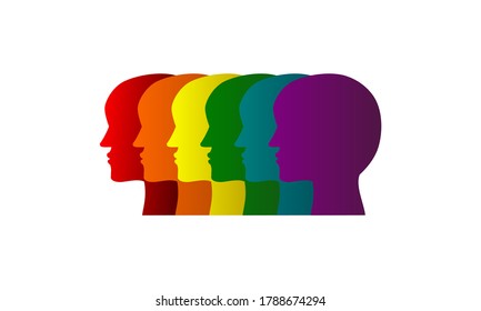 Human face shape and color symbol of LGBT.