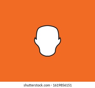 Human Face Shape Icon Logo Symbol Black Vector Style Modern Abstract