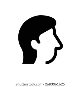 Human Face Side View, Profile Silhouette, Side Profile Icon