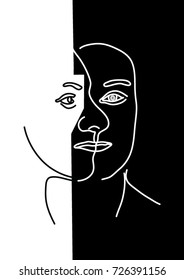Human face silhouette