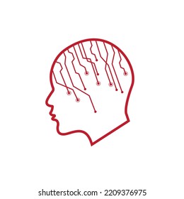
human face technology digital illustration