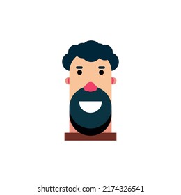 Ilustración portadora humana. Cara de retrato masculino de joven