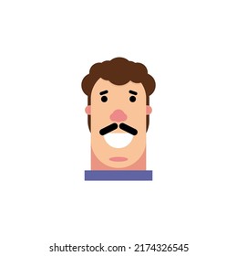 Ilustración portadora humana. Cara de retrato masculino de joven