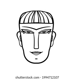 Human face. Vector illustration. Sketched style.