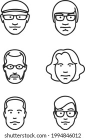 rostros humanos Ilustración creativa, línea, dibujo y arte