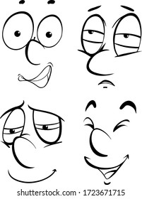 Human faces with different facial expressions illustration