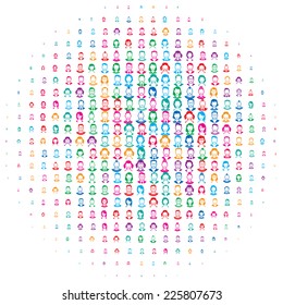 Human faces. Eps8. RGB. Global colors. Gradients free