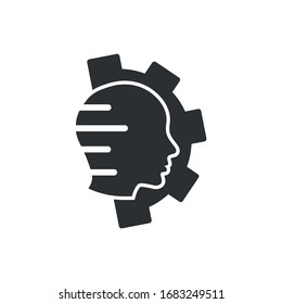 The human factor. Human influence on the surrounding processes. Vector icon isolated on white background.