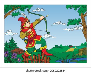 Human Fairy tale Bow Arrows Nature Fence Swamp
