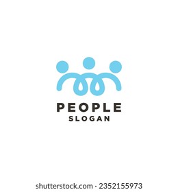 Human family unity logo icon illustration together, luxury people logo line.