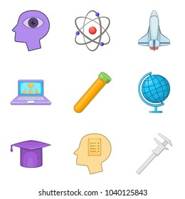 Human faq icons set. Cartoon set of 9 human faq vector icons for web isolated on white background