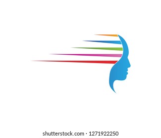 Human fast thinking vector illustration