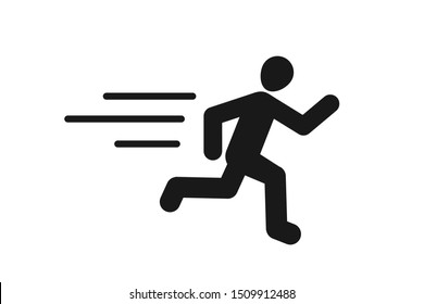 Human faster run or human speedy run icon vector