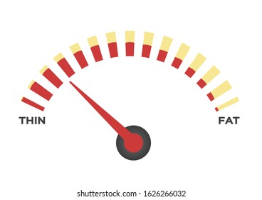 human fat layer meter vector / fat and thin / fat and muscle level