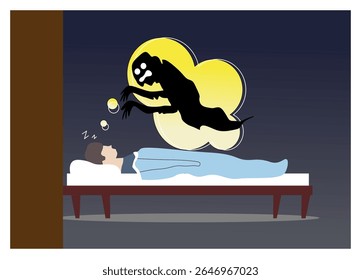 Human feeling, nightmare, bad dream, horror 