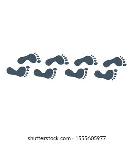 Human feet black silhouette. Footprint with toes symbol icon. Stock Vector illustration isolated on white background.