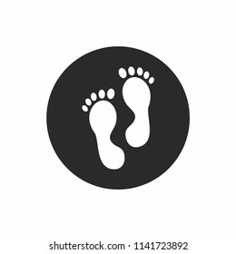 	
Human feet black silhouette symbol. Footprint icon. Vector