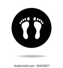 Human feet black and white flat icon, vector