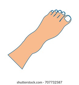 Human feet isolated icon