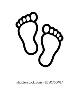 Human feet outline icon, simple stylized footprints. Isolated vector illustration, logo design element.