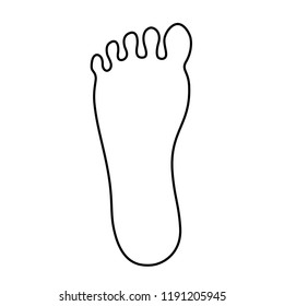 Human feet outline vector icon illustration isolated on white background