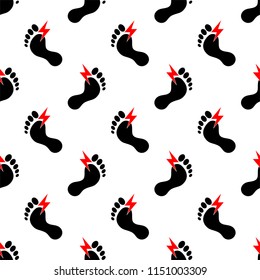 Human Feet Pain Seamless Pattern Vector Art Illustration