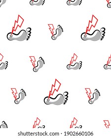 Human Feet Pain Seamless Pattern Vector Art Illustration