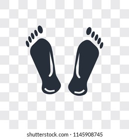 Human feet shape vector icon isolated on transparent background, Human feet shape logo concept