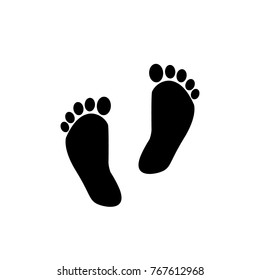 
Human feet silhouette vector icon
