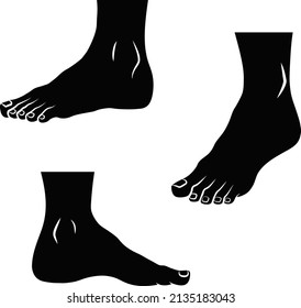 human feet silhouette - vector illustration