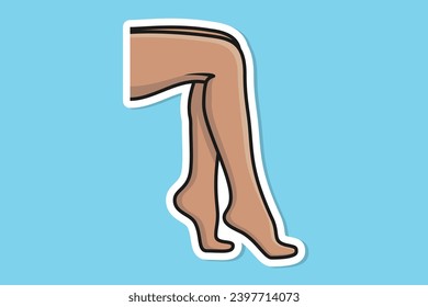 Ilustración vectorial de la etiqueta de pie humana. Concepto de ícono de moda de la gente. Pie humana para el diseño vectorial de sticker de atención médica con sombra.