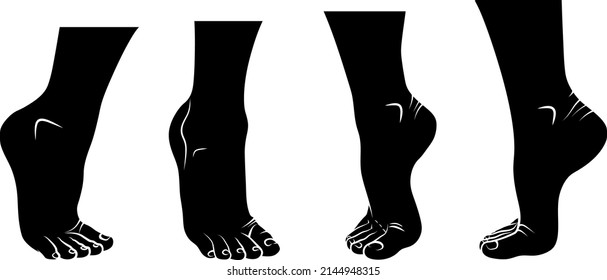 human feets silhouette - vector illustration