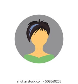 Human female avatar. Female avatar flat. Female avatar icon. Female avatar web. Female avatar illustration. Female avatar isolated