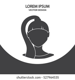 Human female avatar icon. Simple design for web and mobile