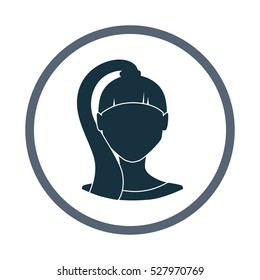 Human female avatar icon. Simple design for web and mobile