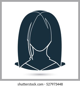 Human female avatar icon. Simple design for web and mobile