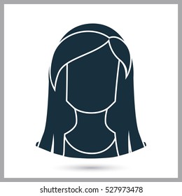 Human female avatar icon. Simple design for web and mobile