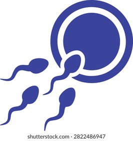 Human fertilization concept icon, sperm egg vector illustration, featuring reproductive biology fertility healthcare medical symbol