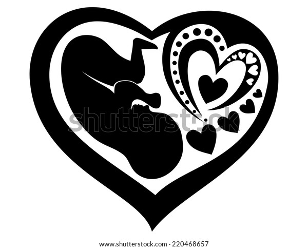 Human Fetus Inside Womb Vector Illustration Stock Vector Royalty Free