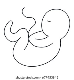 human fetus isolated icon