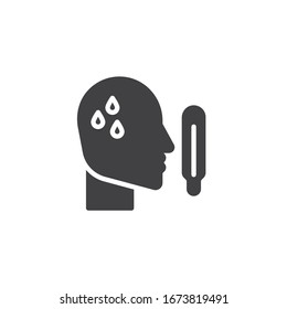 Human fever vector icon. filled flat sign for mobile concept and web design. Coronavirus 2019-nCoV symptom glyph icon. Symbol, logo illustration. Vector graphics
