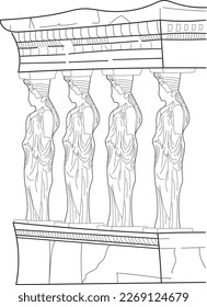Human figure architectural column illustration