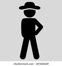 Human Figure Audacity vector icon. Style is flat symbol, black color, rounded angles, light gray background.